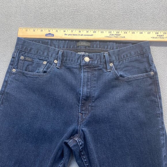 Ralph Lauren Jeans Mens measurements 34X27 Blue Denim Straight Leg Dark Wash - Picture 4 of 9
